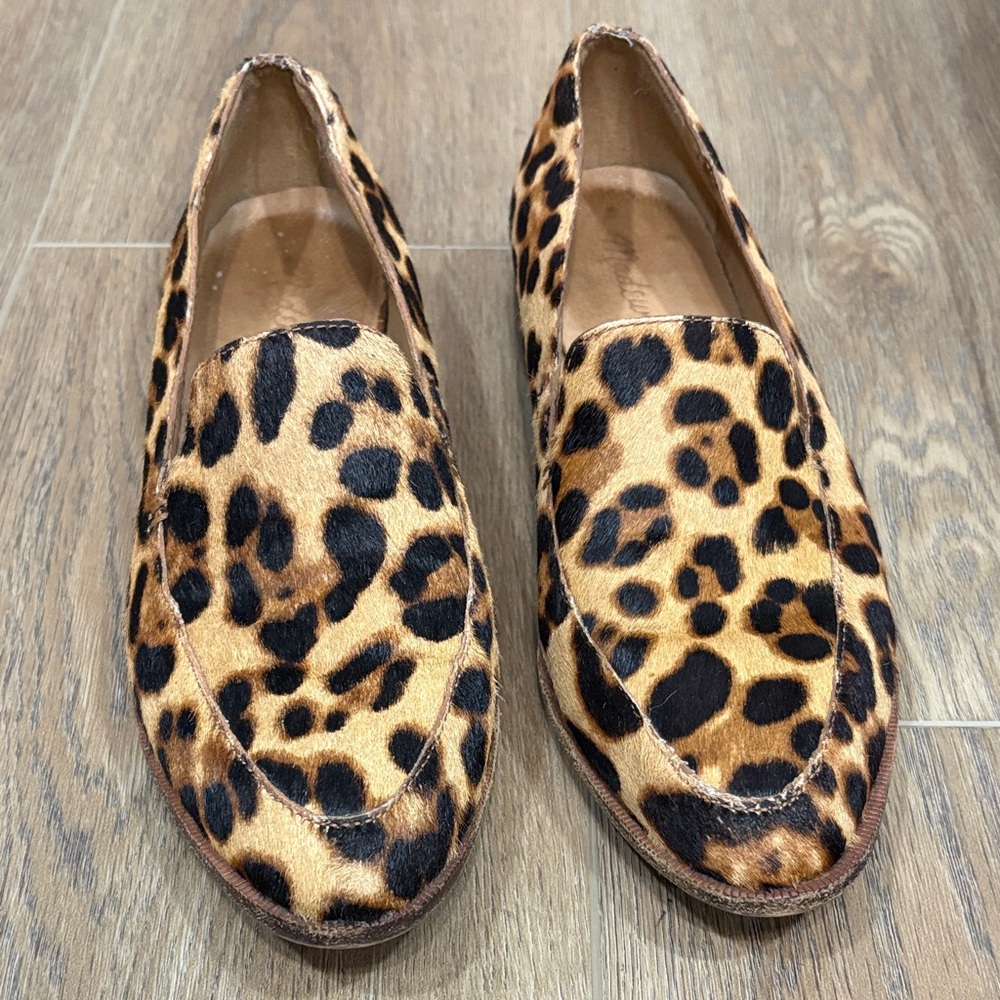 Madewell 18280 Calf Leather Leopard Print Women's Loafers Francis Size 7
